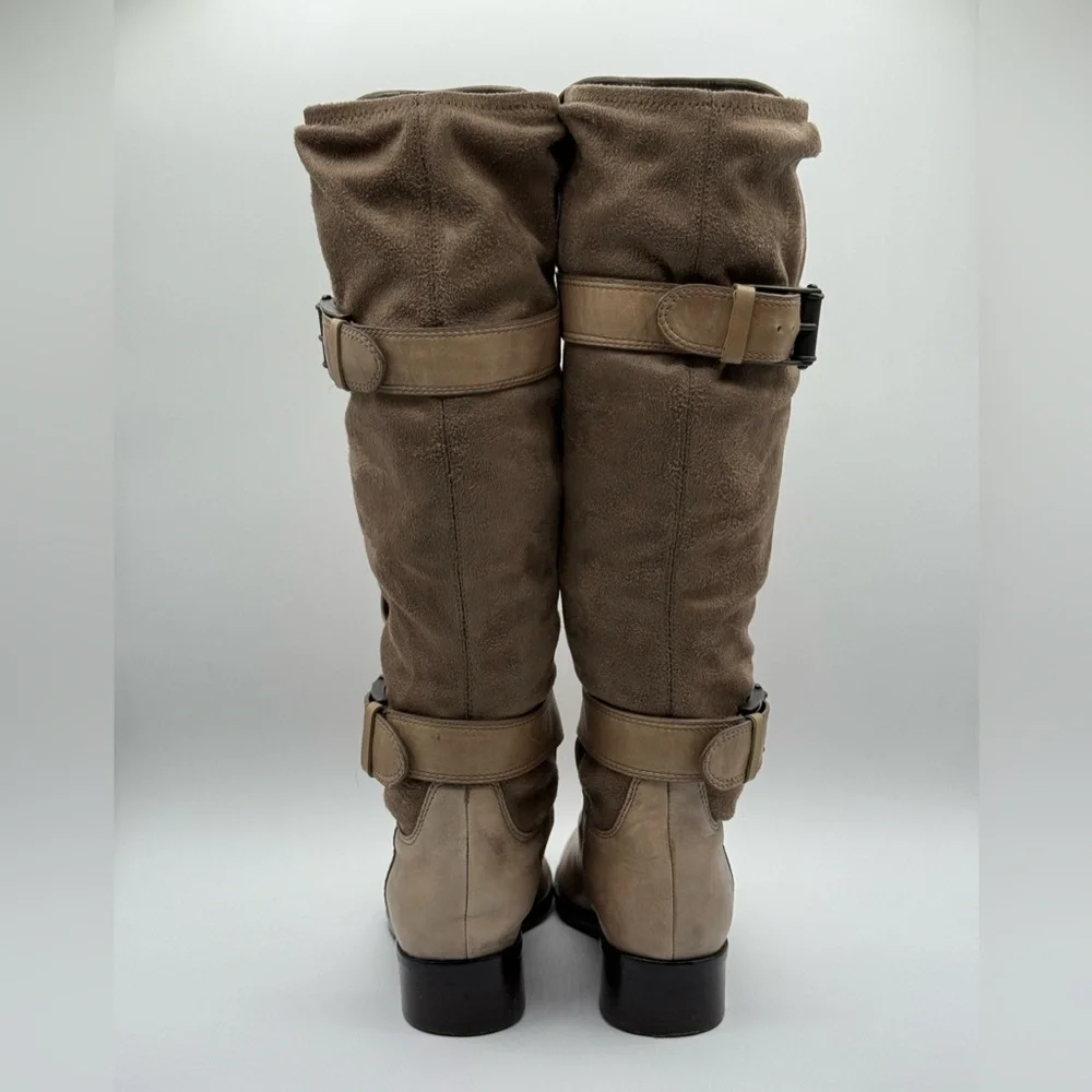 Cole Haan Riding Boots Leather Nike Air Avalon Tall Boots Taupe Leather 6B - Picture 3 of 16